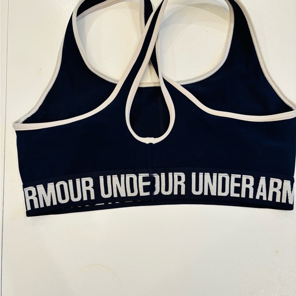 Under Armour Navy and White Sports Bra size Medium - Picture 3 of 6